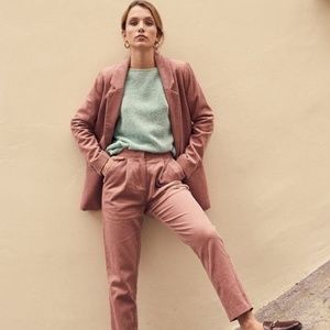 Phoeby High Waist Tapered Fit Corduroy Ankle Pant